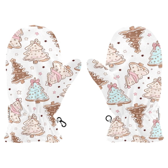Christmas Candy Tree Cold Weather Mittens Cozy Gloves with Adjustable Fit Perfect for Outdoor Fun