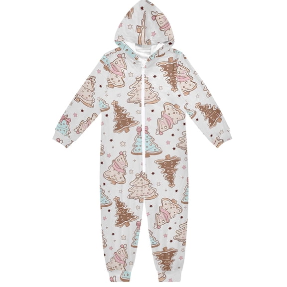 Christmas Candy Tree One Piece Pajamas Soft Jumpsuit Cozy Sleep and Play Romper Zipper and Pockets 4T