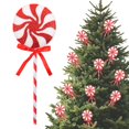 thumbnail image 1 of Christmas Candy Tree Picks with Ribbon Christmas Decorations Glitter Lollipop Candy Canes Ornaments for Xmas Tree Topper Home Vase Party Ornaments, 1 of 6