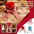 thumbnail image 1 of Christmas Candy Tree Topper Hat with Bows Ornaments Winter Holiday Home Decoration Xmas Festive Gift Ideas Supplies Blue, 1 of 9