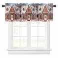 thumbnail image 1 of Christmas Candy Valances for Windows Pink Ginger Bread House Xmas Tree Snowflake Rod Pocket Curtain Valance Window Treatment Short Curtains for Kitchen Living Room, 60"x18", 1 of 5