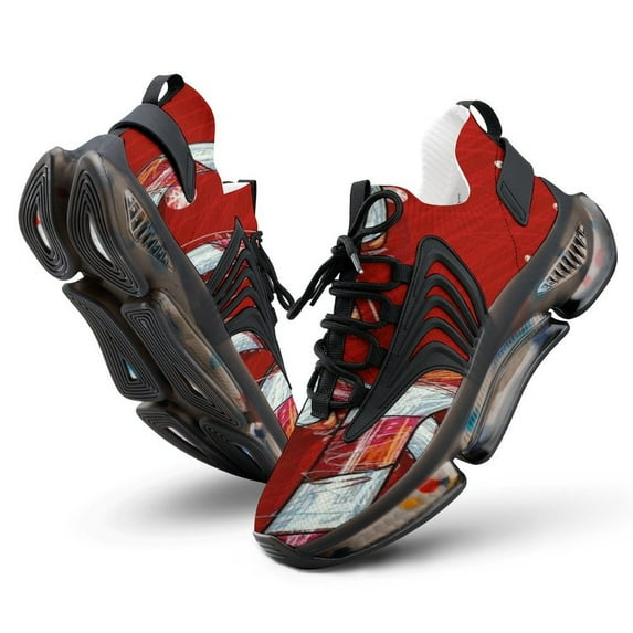 Christmas Cane Red And White Walking Shoes for Men Woman Lightweight Tennis Fashion Elastic Sports Shoes Cushion Basketball Shoes