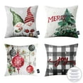 Christmas Canvas Embroidered Decorative Holiday Series Throw Pillow