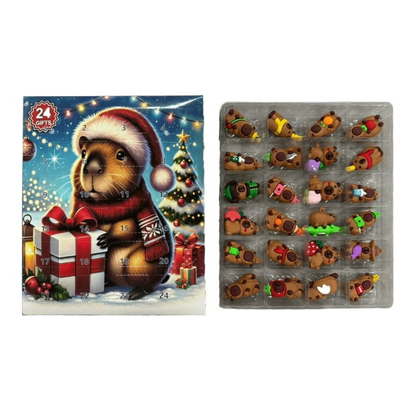 Christmas Capibara Advent Calendar - Cute Holiday Themed Advent Calendar for Kids and Adults with 24 Fun Surprises - Ideal Holiday Gift for Christmas Lovers