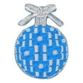 thumbnail image 1 of Christmas - Capri Blue - Ornament Ball - Iron on AppliqueEmbroidered Patch, 1 of 1