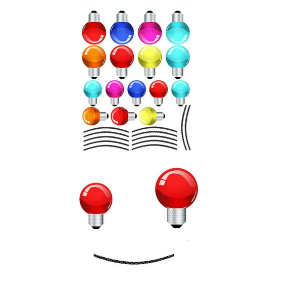 Christmas Car Decoration Magnetic Stickers 15.35x19.68in – Colorful Light Bulb Pattern PVC Decals, Weatherproof Removable Holiday Auto Ornaments