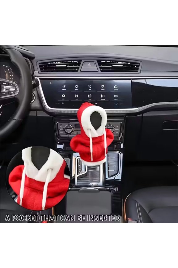 Christmas Car Gear Shift Cover,Christmas Car Decor Gear Shift Knob Cover for Manual/Automatic Shift Knob,Universal Interior Car Accessories Hoodie for Gearr Shifter Knobs