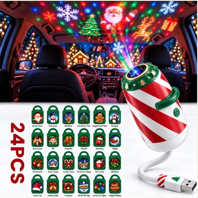Rojection Formula Christmas Car Projector Light,USB Powered Holiday Projection Lamp ...