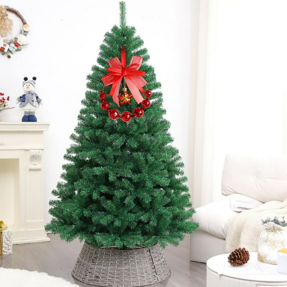 Christmas Car Wreath Hanging Ornament - Pink Plastic Holiday Tree Decor for Auto/Home (5.5 Inch, Weatherproof)