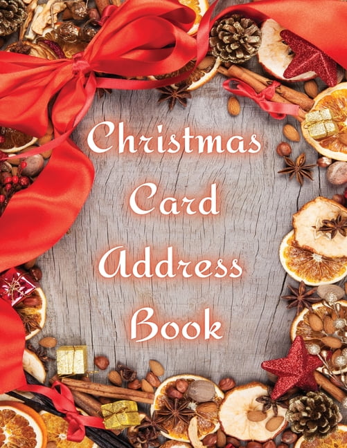 Christmas Card Address Book 100pgs, 6 x 9 inches, Christmas Address