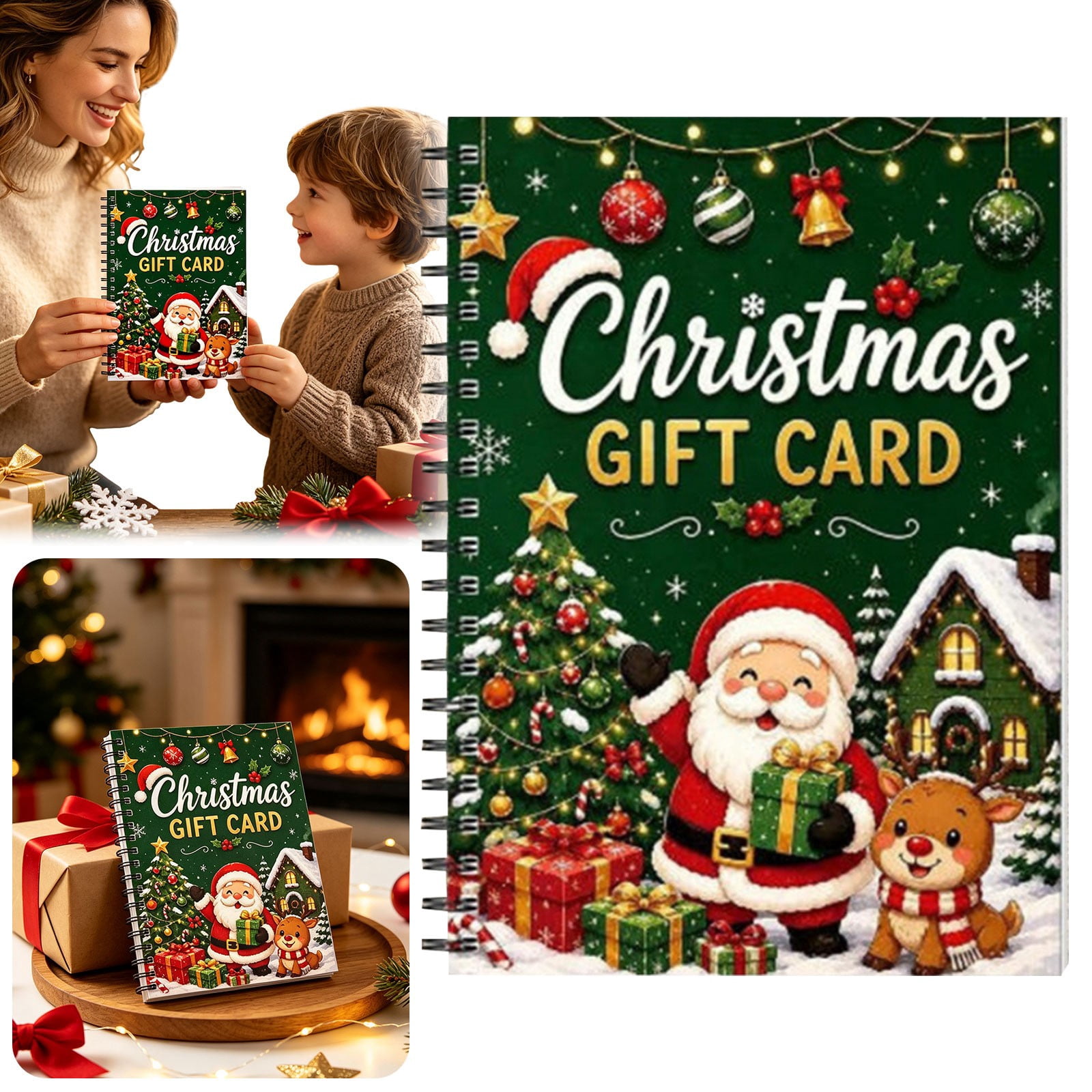 Boo Jeeer Christmas Card Book Portable Holder Album, Paper Holiday Card Organizer ...
