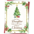 thumbnail image 1 of Christmas Card for Daughter – "With Love & Warm Wishes" – Festive Design Featuring Christmas Tree and Gifts – Envelope Included – Perfect Holiday Greeting for Daughter, 1 of 2