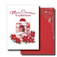 thumbnail image 1 of Christmas Card For My Mail Carrier 5X7 Inch With Festive Red Envelope, 1 of 6