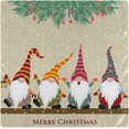 thumbnail image 1 of Christmas Card with Gnomes Cloth Napkins Washable Reusable Polyester Dinner Napkins 20 x 20 Inch for Home Weddings Parties Holiday Table Napkins Set of 6, 1 of 7