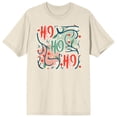 thumbnail image 1 of Christmas Card Ho Ho Ho Crew neck Short Sleeve Natural Adult T-shirt
-Large, 1 of 3