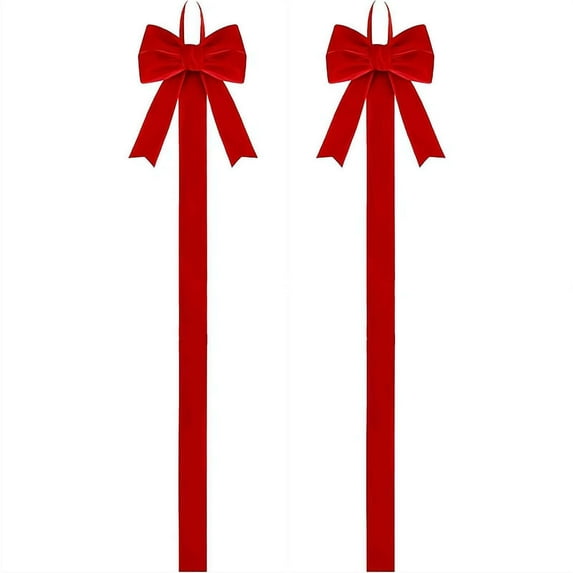 Christmas Card Holder with Red Velvet Bow, Festive Photo Display Wall Hanging, Picture Photo Display For Xmas Home Wall, Door, Window Decor, Holiday Greeting Card Organizer