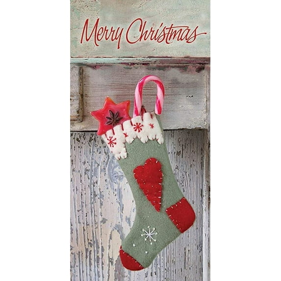 Christmas Card Money Holder (3.5x6.5) by Fravessi |Envelope For Money, Cash, Checks, Gifts | 10 Pack (Stocking on Mantle)