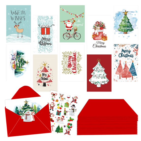Christmas Card Set, Folded Envelope Included, Holiday DIY Handwritten Blessing Card for Family Friends Office&Craft&Stationery