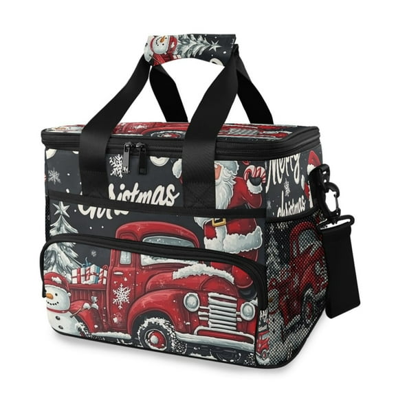 Christmas Card Snow Insulated Lunch Bag 15L Cooler Box for Women Men Work Camping Beach Travel