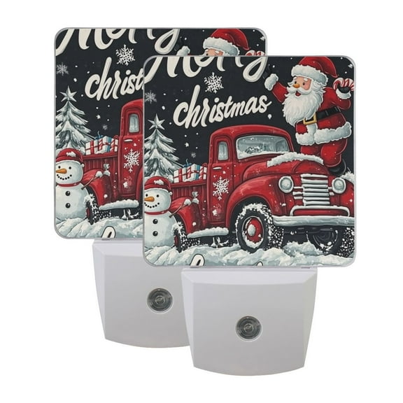 Christmas Card Snow LED Night Light with Smart Sensor Plug Into Wall Dusk to Dawn 2 packs
