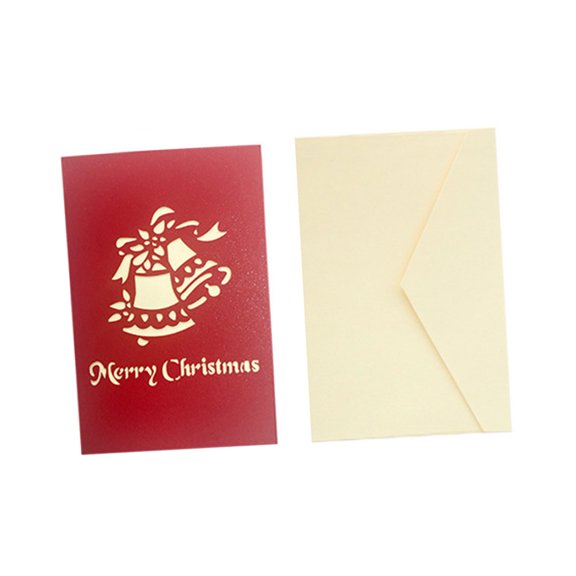 Christmas Card With Envelope, Three-Dimensional Paper Tree Centerpiece Supporting Warm Holiday Wishes and Message Notes for Family Sharing