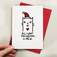 thumbnail image 1 of Christmas Card with Cute Cat Design – "All I Want for Christmas is MEW" – Perfect Holiday Greeting Card for Cat Lovers – Envelope Included, 1 of 2