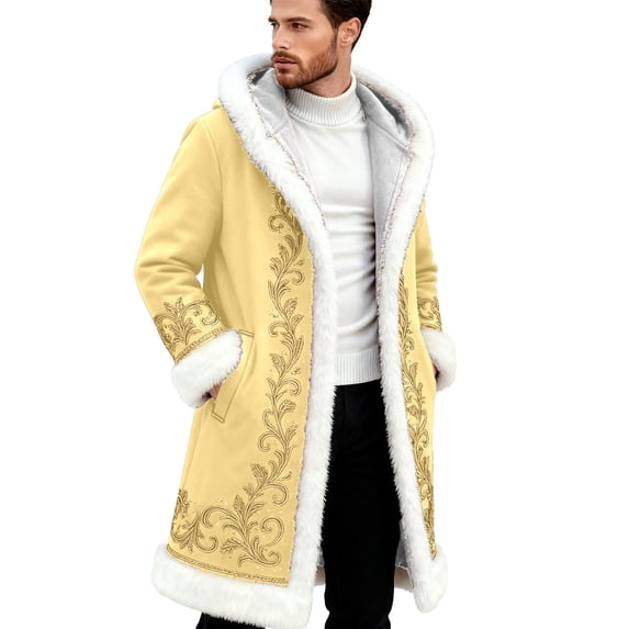 Christmas Cardigan Santa Jacket Coat for Men Hoodies Claus Adult Suit Outfit Party Women Sherpa Lined Long