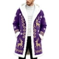 thumbnail image 1 of Christmas Cardigan Santa Jacket Coat for Men Hoodies Claus Adult Suit Outfit Party Women Sherpa Lined Long, 1 of 4