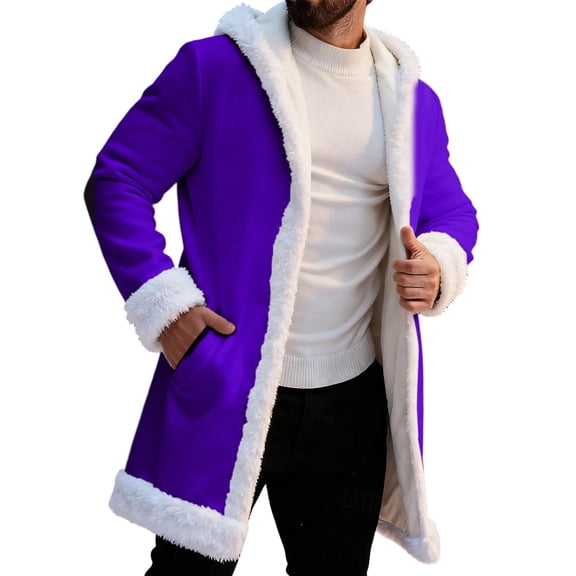 Christmas Cardigan Santa Jacket Coat for Men Hoodies Trim Warm Fashion Claus Adult Suit Outfit