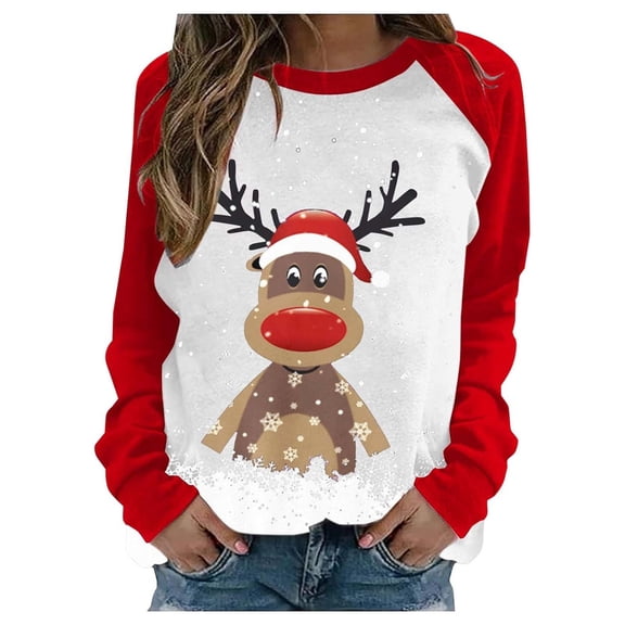 Christmas Cardigan Sweaters for Women Long Sleeve Christmas Deer Print Womens Casual Clothing,White,S