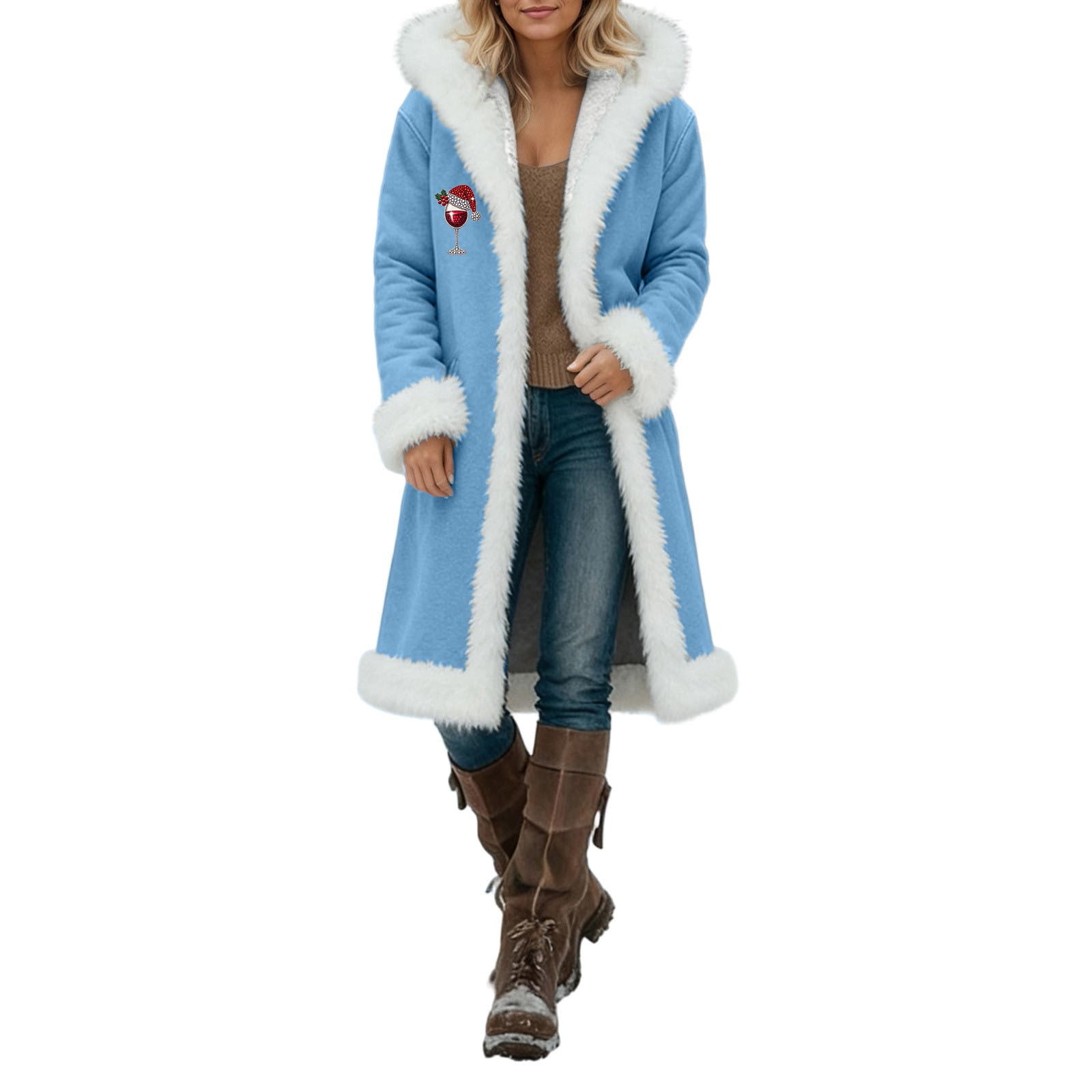 Christmas Cardigan for Women Winter Hooded Cardigan Cozy Holiday Warmth ...