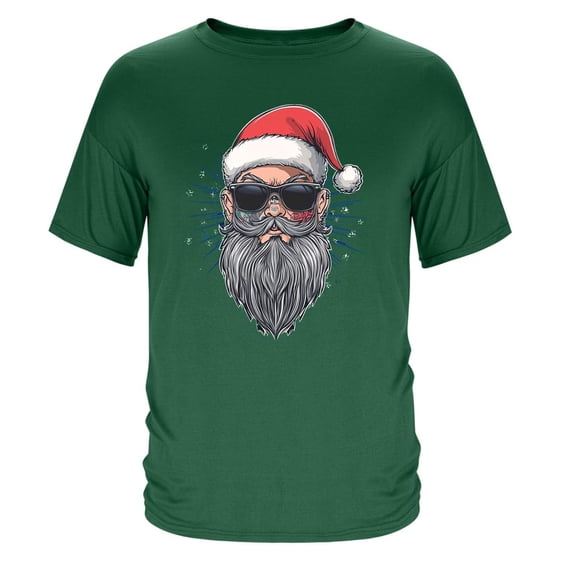 Christmas Cardigan for Men Short Sleeve with Festive Santa Design Men Fall Clothes,Dark Green,L