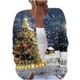 thumbnail image 1 of Christmas Cardigans for Women Plus Size Casual Print Long Sleeve Fashion Open Front Jacket, 1 of 5