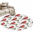 thumbnail image 1 of Christmas Cardinal Bird Round Area&nbsp;Rug 3ft Red Bird Pine Leaves Farmhouse Non-Slip&nbsp;Washable Circle Rugs Soft Felt Indoor Floor Mat for Bedroom Kitchen Living Room Bathroom, 1 of 9