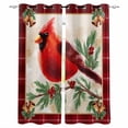 thumbnail image 1 of Christmas Cardinal Blackout Curtains 45 Inches Long, Kitchen Black Out Window Treatments, Winter Red Bird Vintage Xmas Berry Leaf Thermal Insulated Lined Drapes for Small Window with Grommet 42"x45", 1 of 8