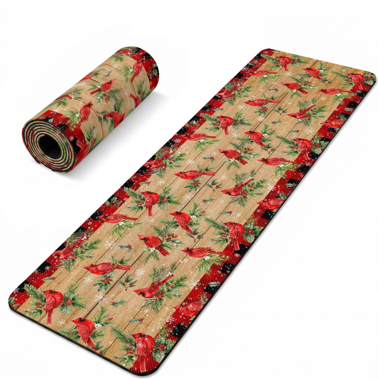Christmas Cardinal Heat Insulation Mats for Countertop Rustic Holly ...