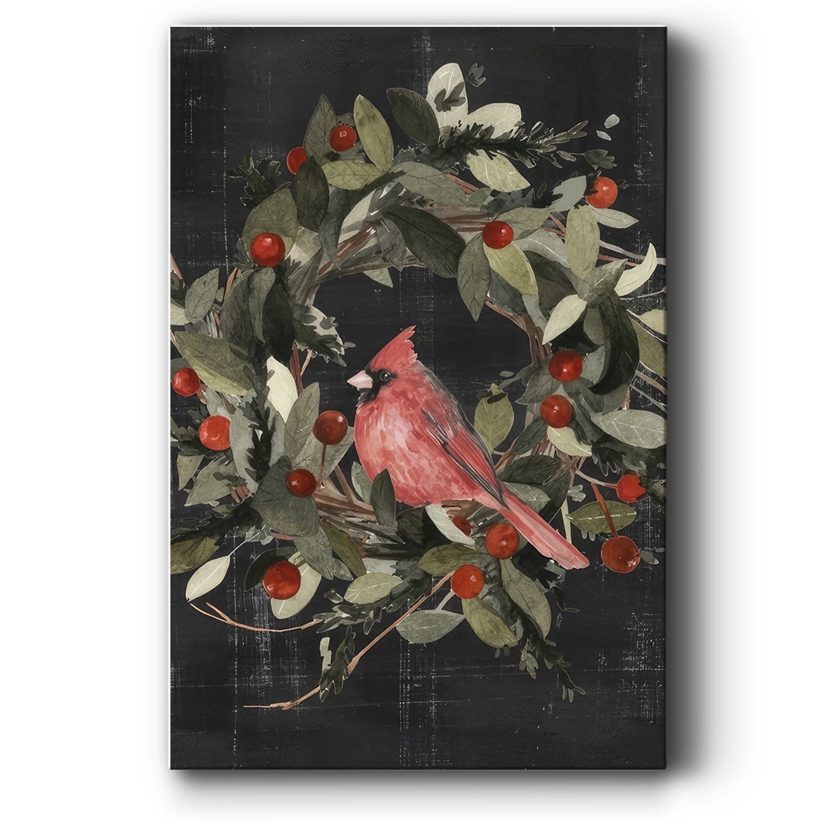 Christmas Cardinal I- Gallery Wrapped Canvas