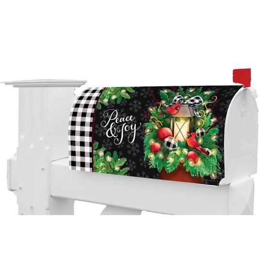 Christmas Cardinal Lantern Magnetic Mailbox Cover Only