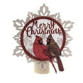 thumbnail image 1 of Christmas Cardinal Night Light Wood Snowflake Red Bird 133625, 1 of 3
