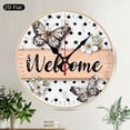 thumbnail image 1 of Christmas Cardinal Poinsettia Round Wall Clock Silent Rustic Holiday Farmhouse Decor, 1 of 5