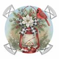 thumbnail image 1 of Christmas Cardinal Round Tablecloth for 55-60 Inch Tables,Fitted Table Cover with Elastic Edge,Winter Xmas Poinsettia Berry Sky Blue Waterproof Outdoor Table Cloth Protector for Patio Garden Dinner, 1 of 9
