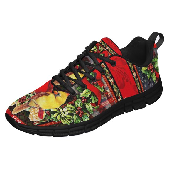 Christmas Cardinal Running Shoes Sneakers Mesh Black Size 12