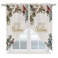thumbnail image 1 of Christmas Cardinal Swag Valances for Windows, Kitchen Curtains 36 Inch Length 2 Panels Set, Winter Xmas Holly Pine Fruits Berry Short Curtains for Small Windows Rod Pocket Cafe Curtains 28"x36", 1 of 8