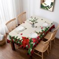 thumbnail image 1 of Christmas Cardinal Table Cloth Waterproof Tablecloths, Winter Xmas Poinsettia Holly on Linen Tablecloth Dining Table Cover for Kitchen Party Tabletop Outdoor, Rectangle Tablecloth 60x102 Inch, 1 of 9