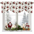 thumbnail image 1 of Christmas Cardinal Tie Up Valances Curtain, Red Bird Poinsettia Leaf Winter Adjustable Rod Pocket Short Window Treatment Tie Up Curtains Valances for Kitchen Living Room Bathroom 54x18 Inches, 1 of 9