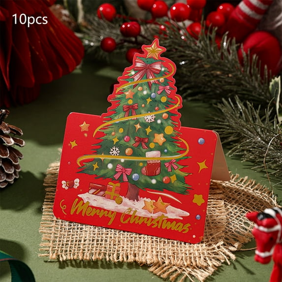 Christmas Cards 50 Pack Gold Foil Christmas Tree Greeting Cards with Envelopes Holiday Thank You Cards Festive Note Cards for Greetings Gifts 5.35x3.86 Inch Multicolor
