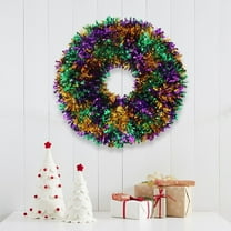Christmas Carnival Party Garland Decoration, 20Inch Party Coloured Ribbon Wreath Craft Decoration, for Home Christmas Carnival Party Decorative Supplies