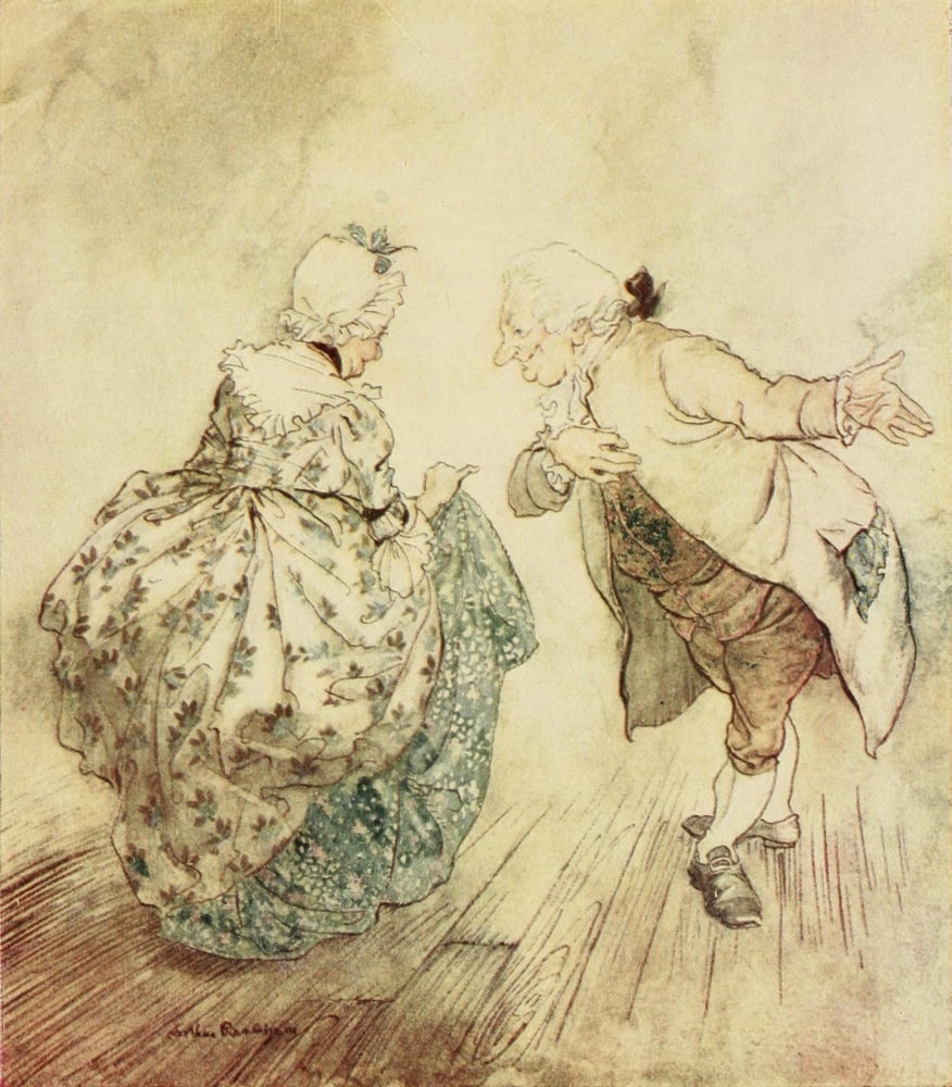 Christmas Carol 1915 Mr & Mrs Fezziwig Canvas Art - A Rackham (18 x 24)