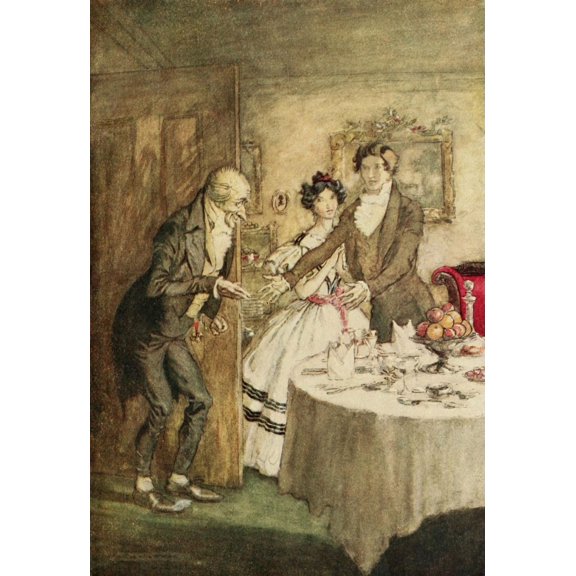 Christmas Carol 1915 Scrooge for dinner Poster Print by A. Rackham (24 x 36)
