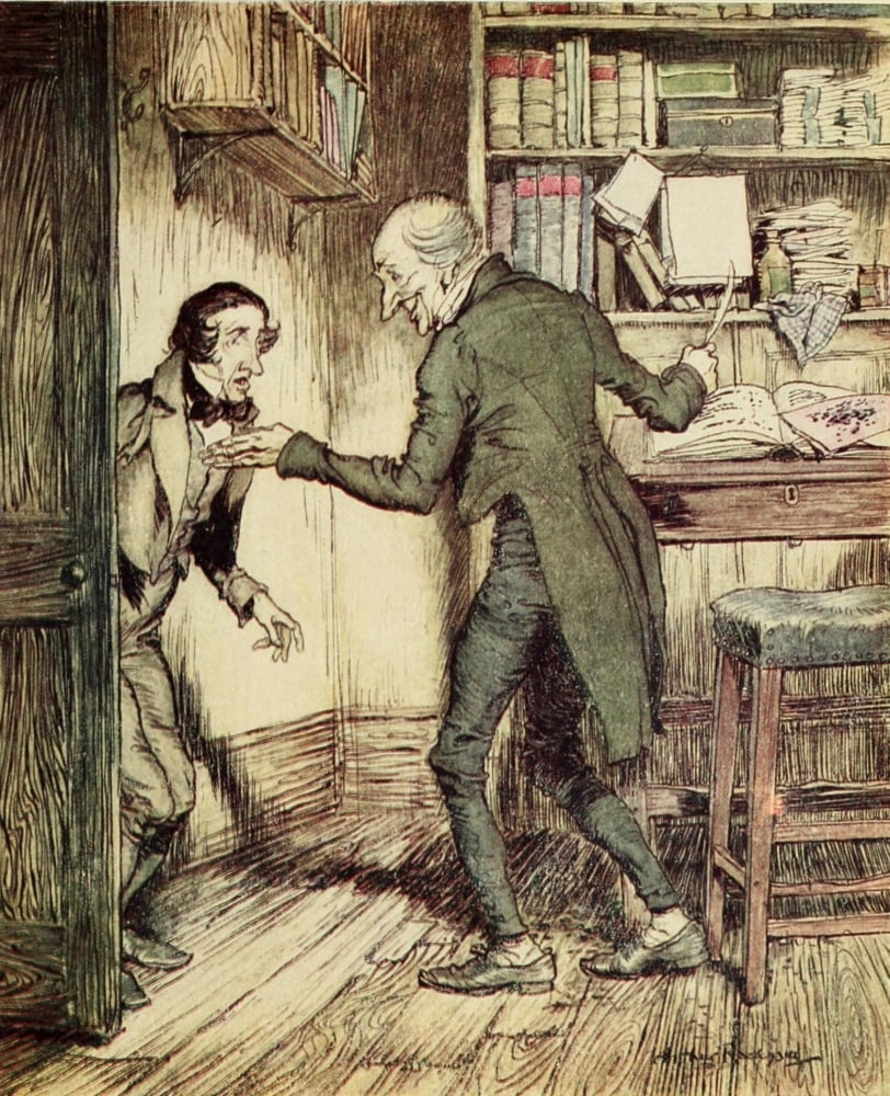 Christmas Carol 1915 Stand it no longer Canvas Art - A Rackham (24 x 36)